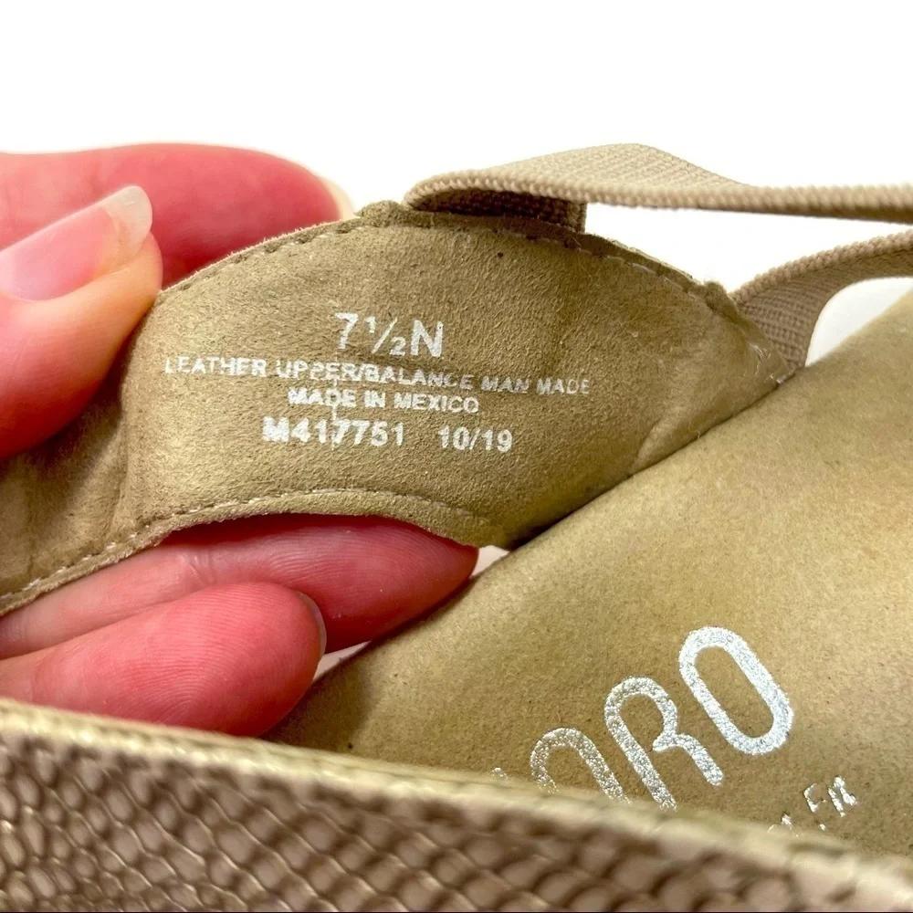 Munro Snakeskin-Look Leather & Elastic Sandals | Size 7.5